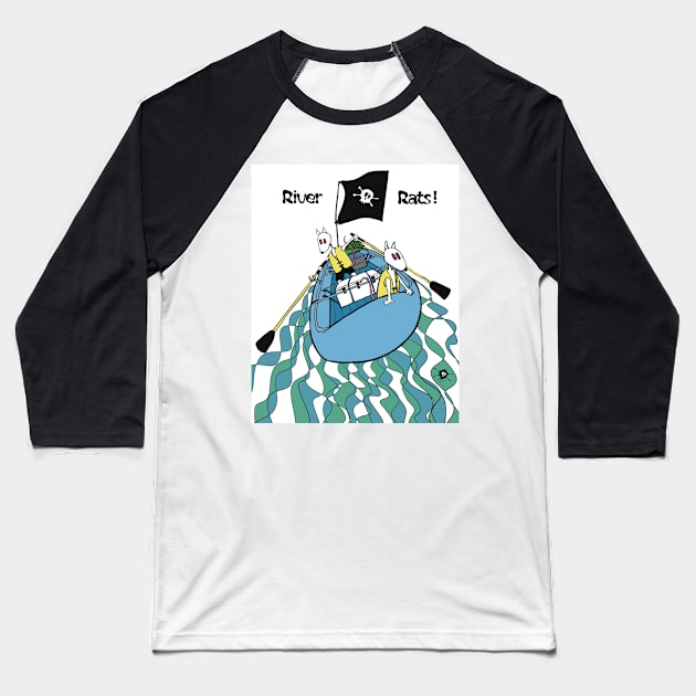 River Rats!-animals fun Baseball T-Shirt by SpookySkulls